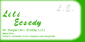 lili ecsedy business card